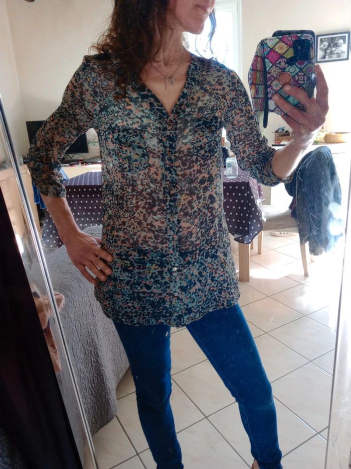 Blouse femme 38 fantaisie type voile c64 - photo numéro 2