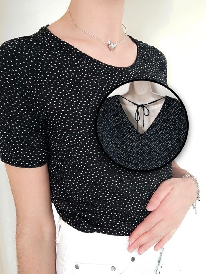 Tee-shirt dos nu noir pois blanc / Jennyfer - 34/XS