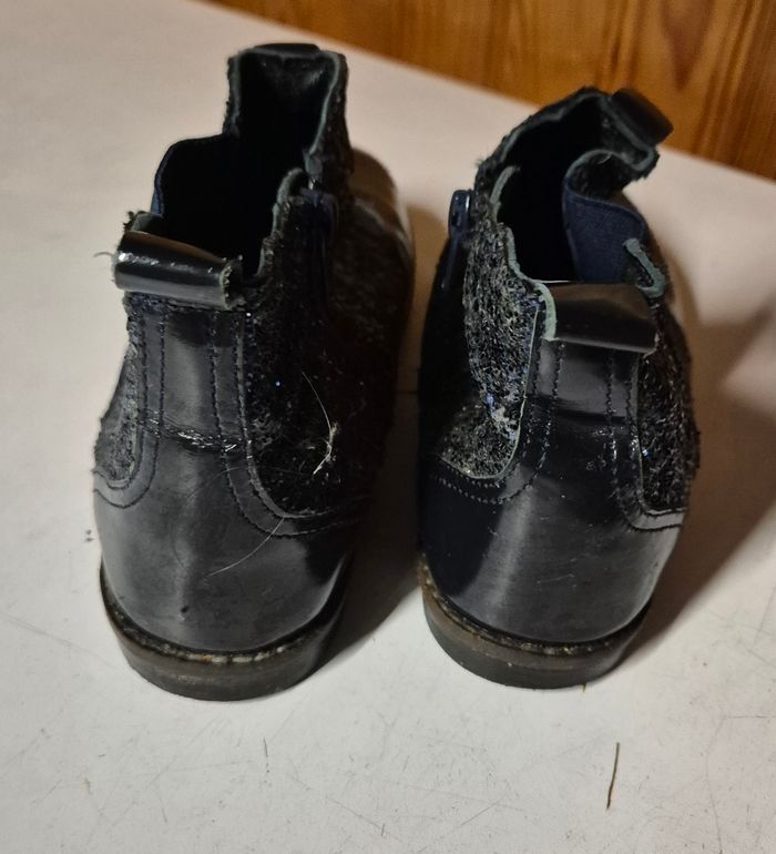 Bottines fille du pareil au même cuir taille 34 bleu marine - photo numéro 4