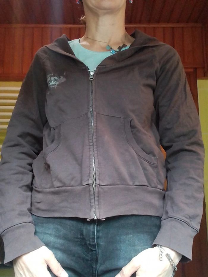 Sweat femme brun à capuchon Complices - photo numéro 3