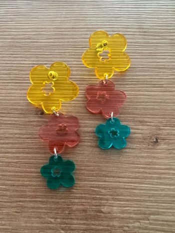 Boucles d’oreilles fleurs multicolores