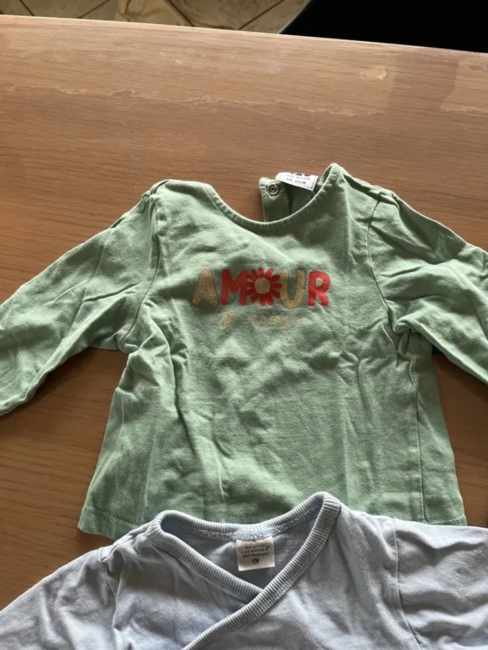 Lot 7 t-shirt manche longue bébé garçon 6 mois - photo numéro 5