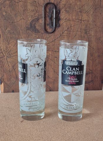 Lot de 2 verres tubes "Clan Campbell"