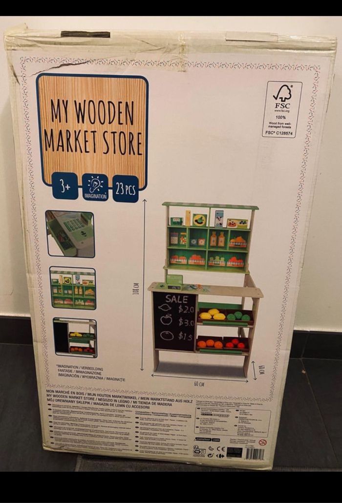 Jeux enfant mon marché en bois neuf - photo numéro 4