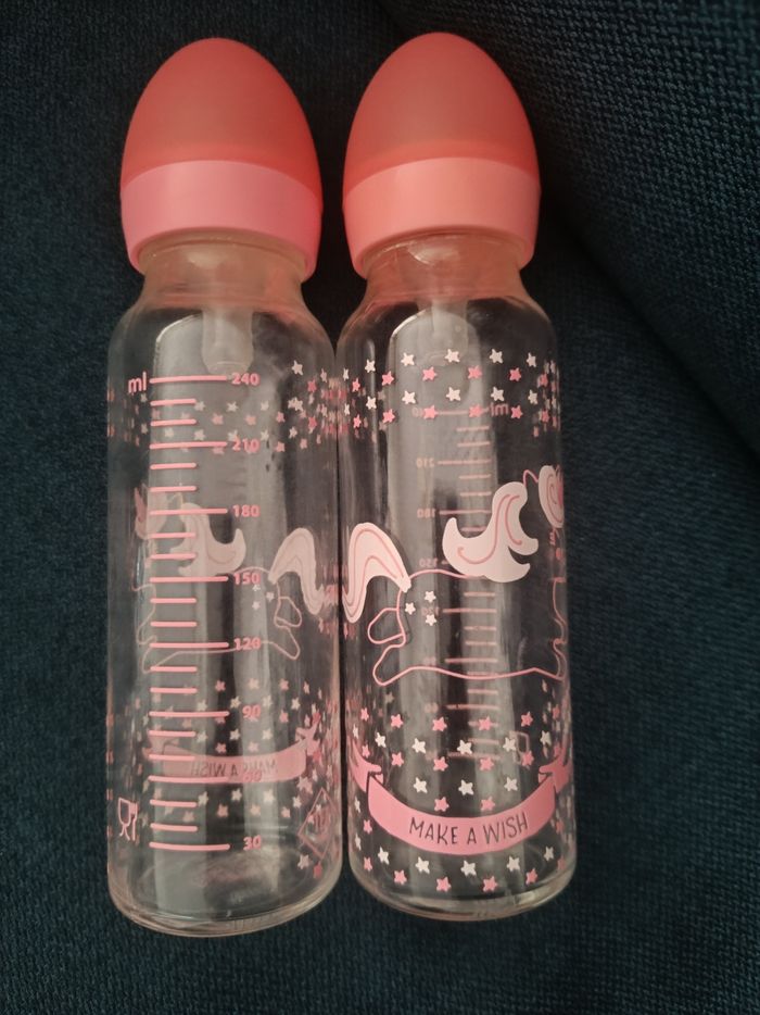 Lot de 2 biberons en verre 240 ml