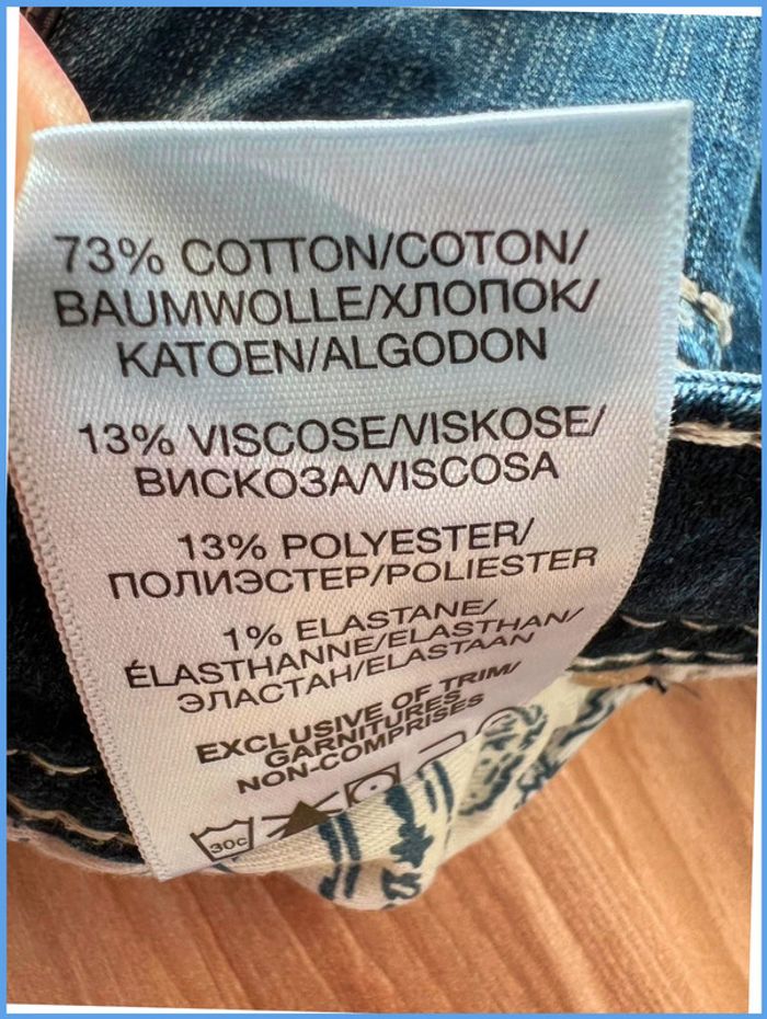 Short en jean vintage brodé bleu marine – Femme XXL - photo numéro 16