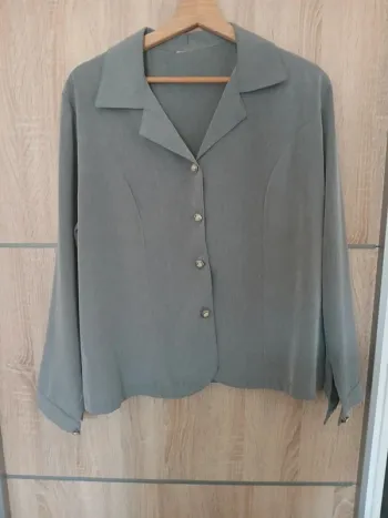 Veste vintage gris M chic doré et ocre