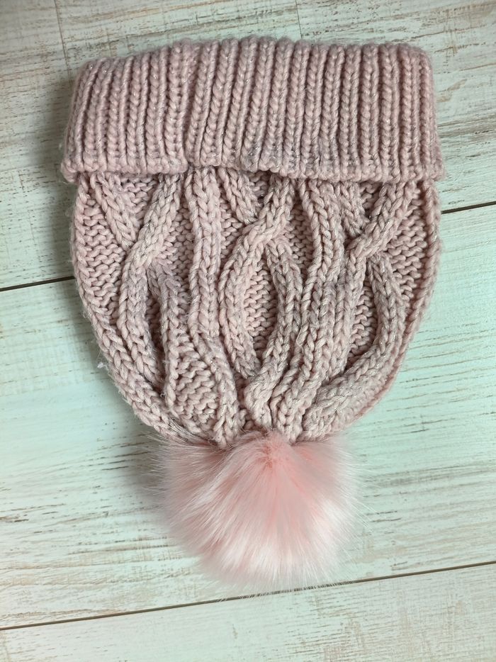 Bonnet pompon rose