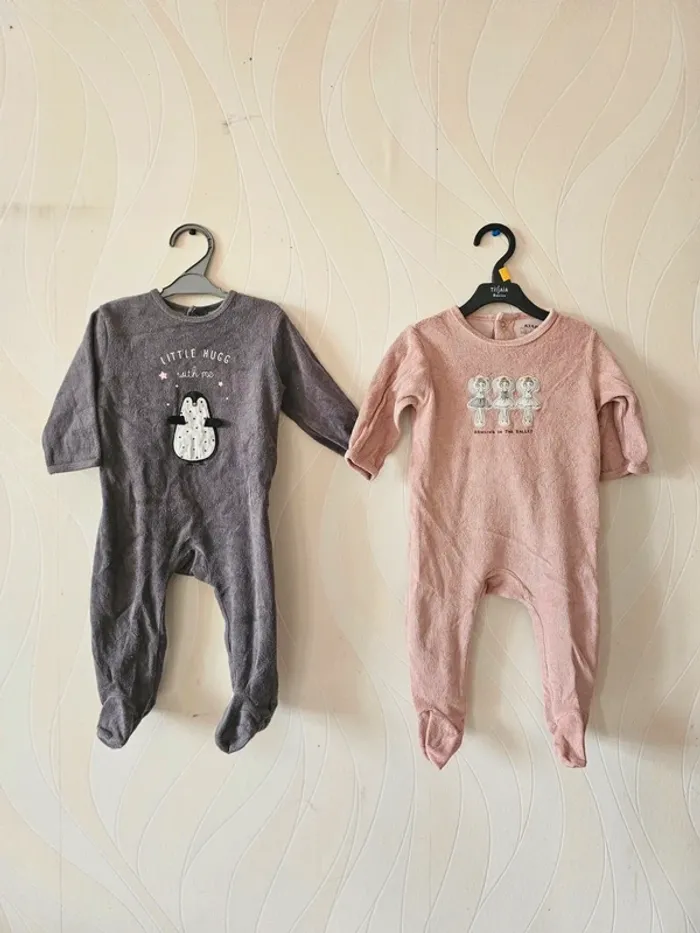 Lot de 2 pyjama bébé fille hiver