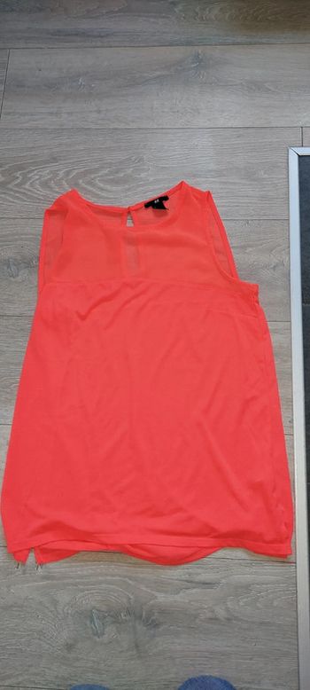 Débardeur orange,long, sans manche, H&M, taille M