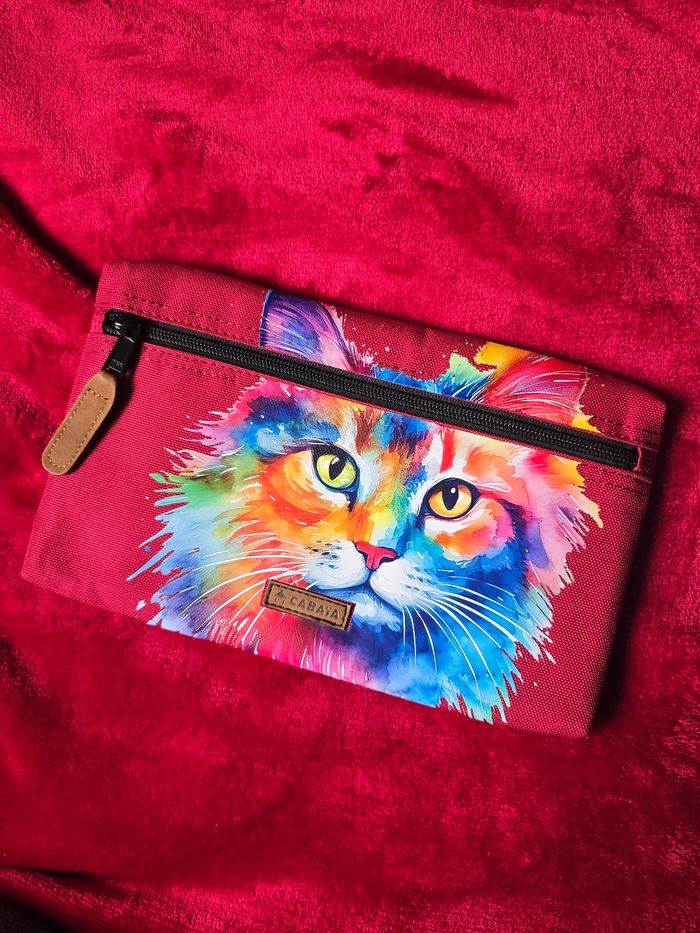 Pochette avant Cabaïa Customisé chat multicolores