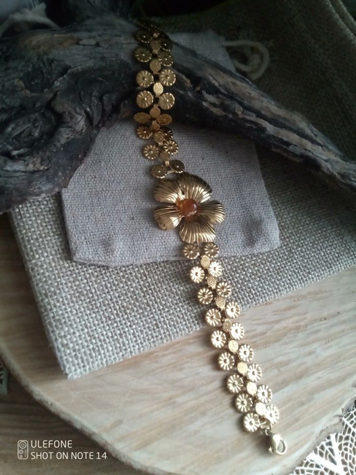 Bracelet bohème pierre du soleil naturelle - photo numéro 2