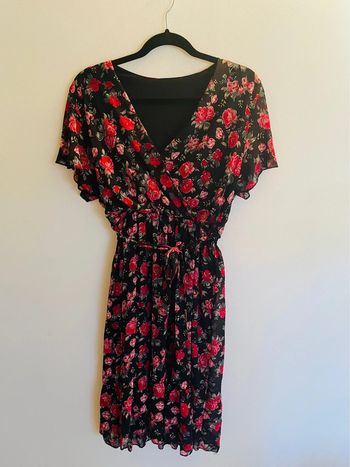 Robe à fleurs ceinturée neuve Made in France