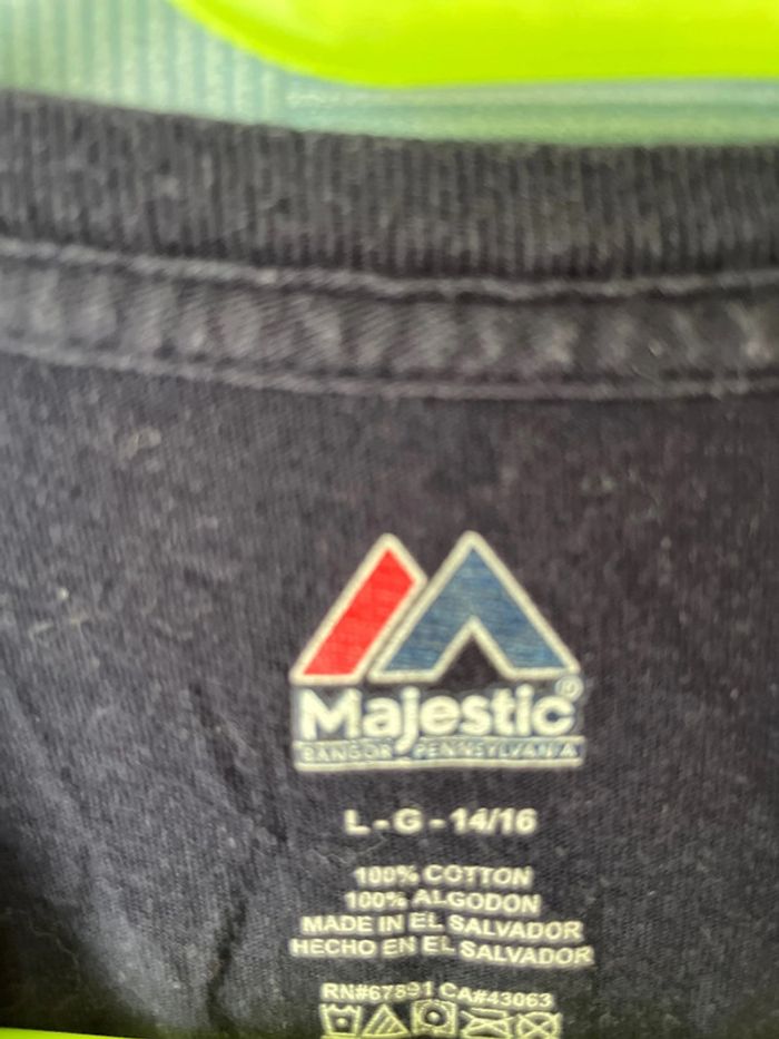 Tee shirt Majestic / Mauer 7 / 14 ans / Bleu marine / Bon état - photo numéro 5