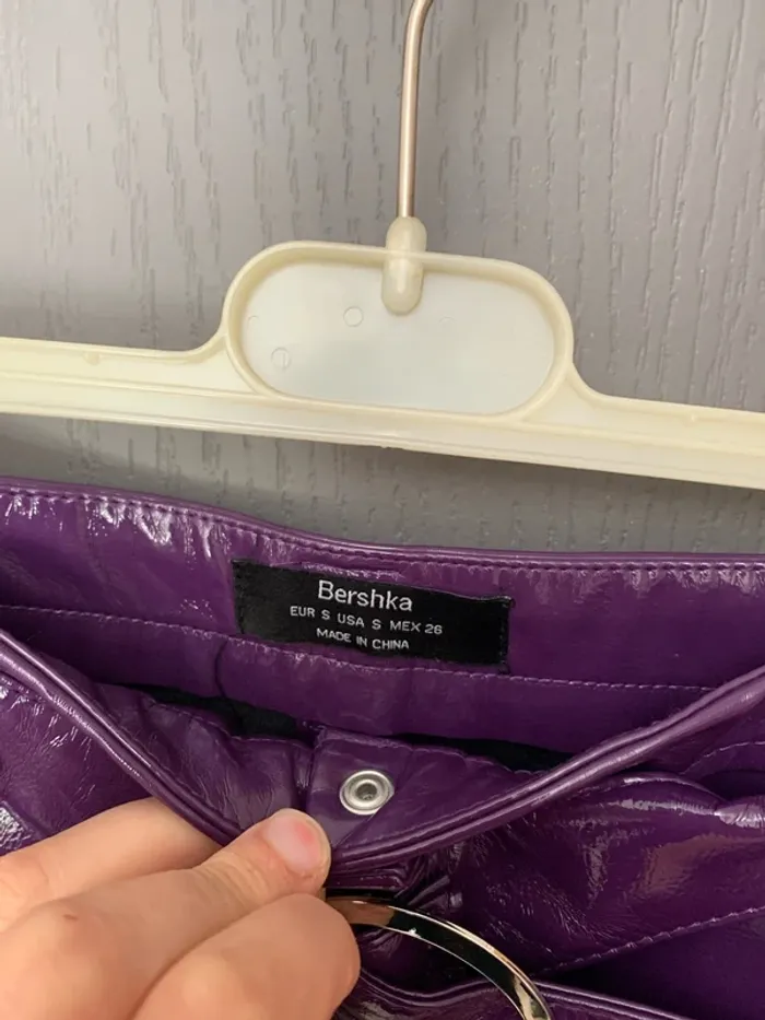 Jupe simili violet Bershka - Taille S - photo numéro 2