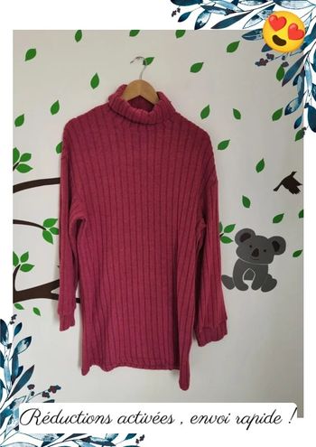 Robe pull rose femme L