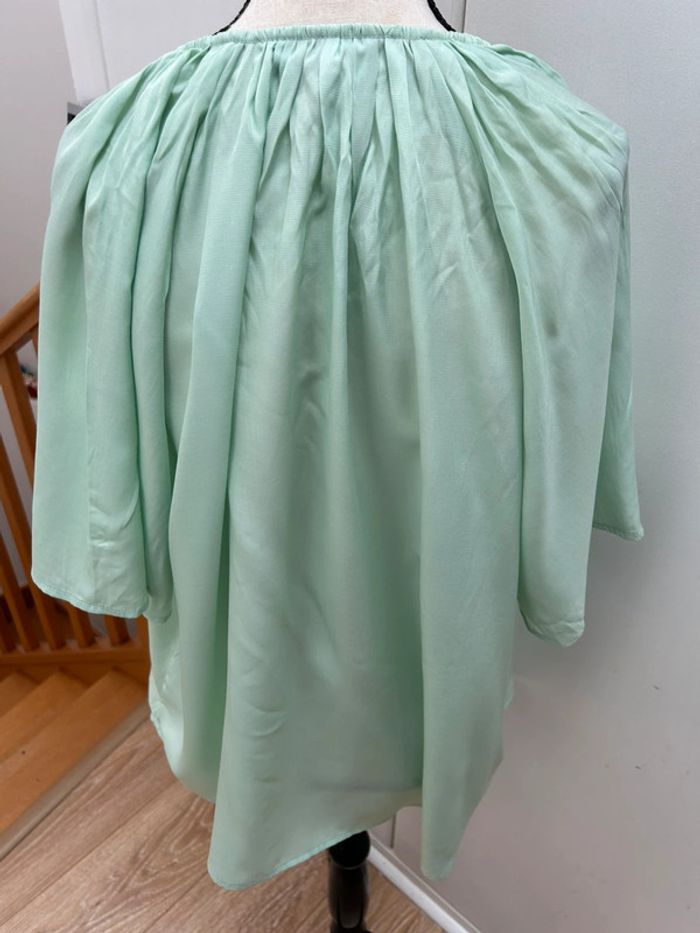 Tunique vert anis taille L h&m blouse été en viscose et polyester - photo numéro 6
