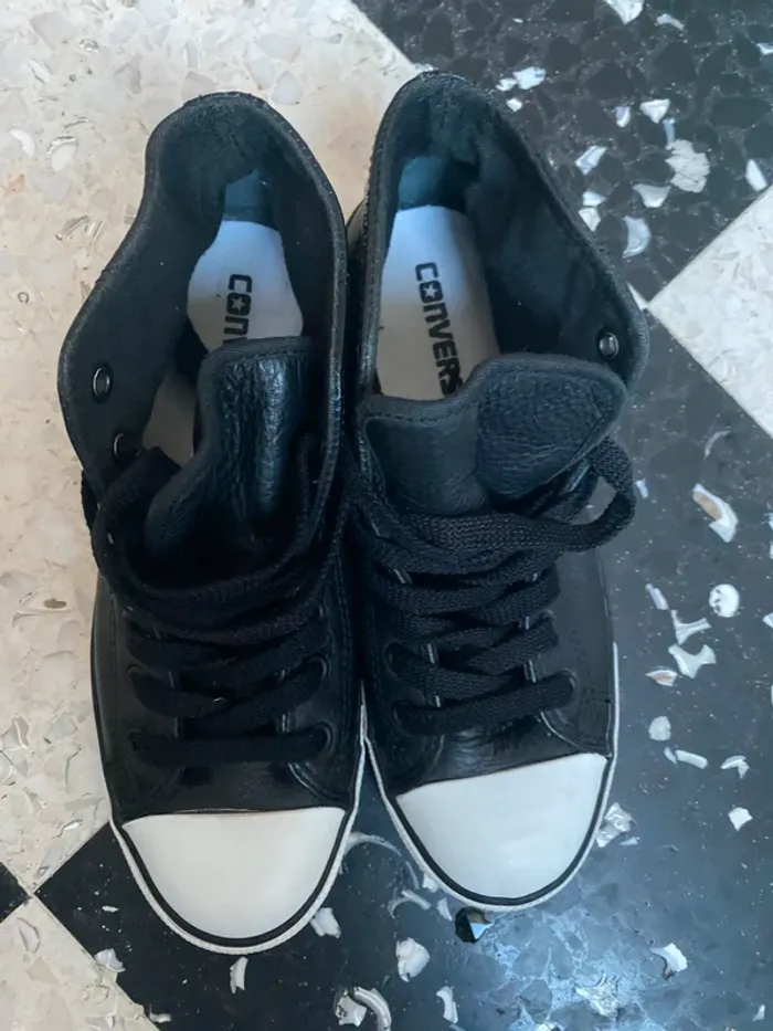 Converse All Star montantes – Cuir noir – Taille 36 EU - photo numéro 5