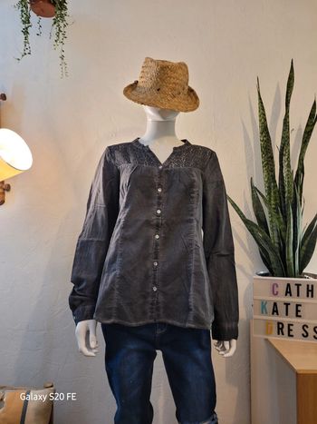 Chemise broderies en coton