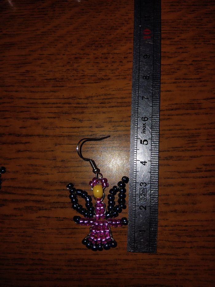 Boucle d oreille en perle de rocaille avec acier inoxydable état neuf - photo numéro 3