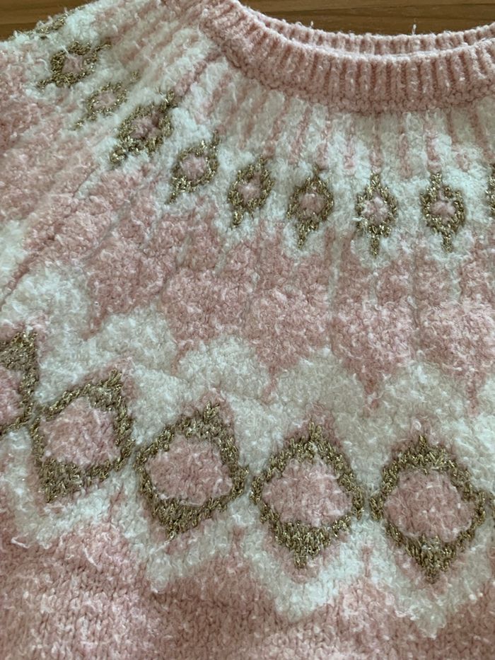 Pull scandinave rose et doré Okaïdi en 8 ans - photo numéro 2