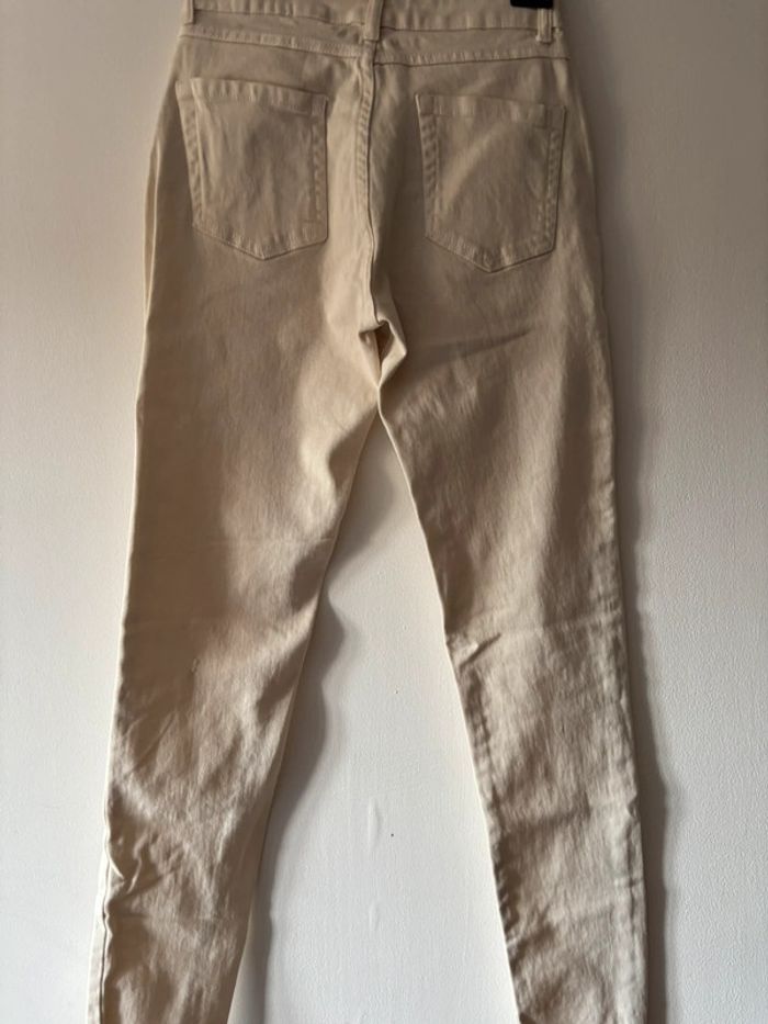 👖 Jolie jeans skinny crème taille haute 👖 - photo numéro 4