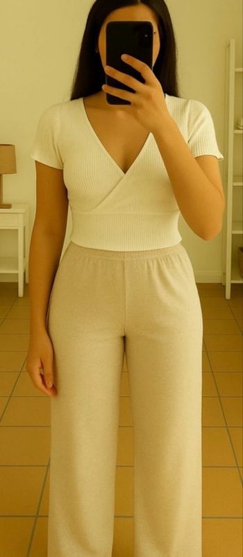 Haut blanc gris bershka 34