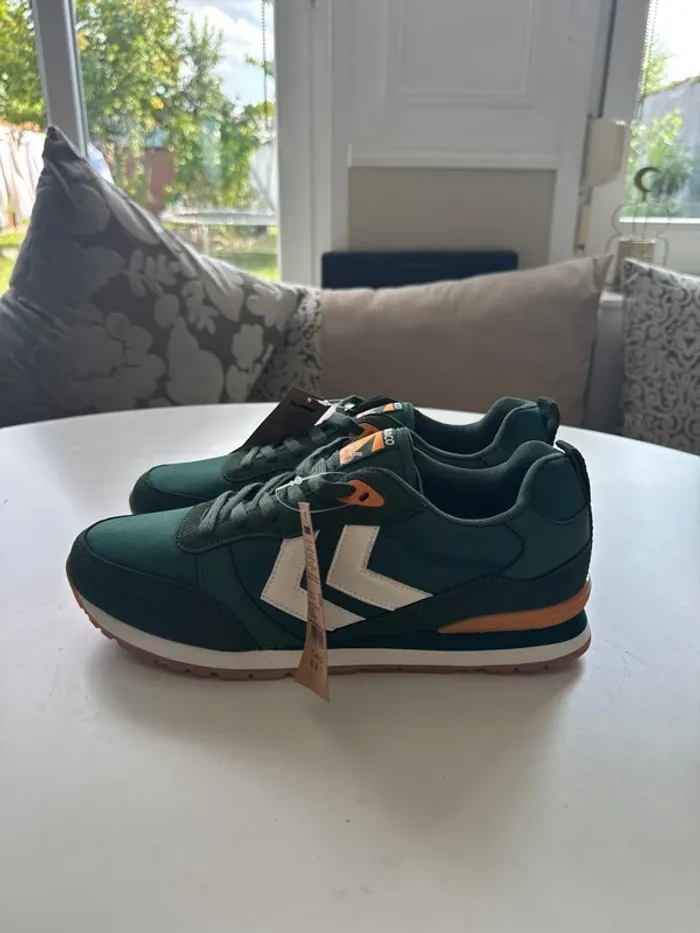 Baskets Hummel Monaco 86 – Taille 42 – Vert & Orange - photo numéro 4