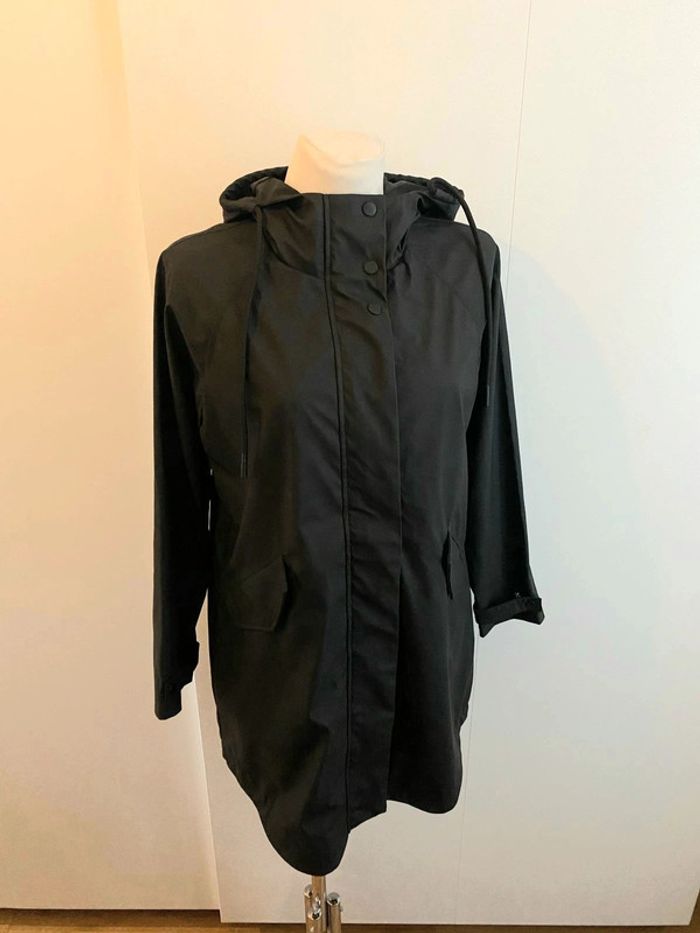 Manteau imperméable mi-long souple noire taille s - photo numéro 5
