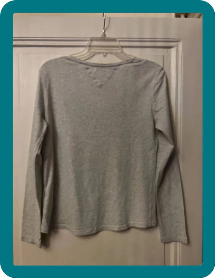 T-shirt manches longues col V généreux S -Tommy Hilfiger - photo numéro 4