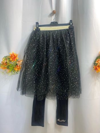 Legging gris avec jupe en tulle brillante intégrée Daniel Hecter taille 11-12 ans neuve - n13m