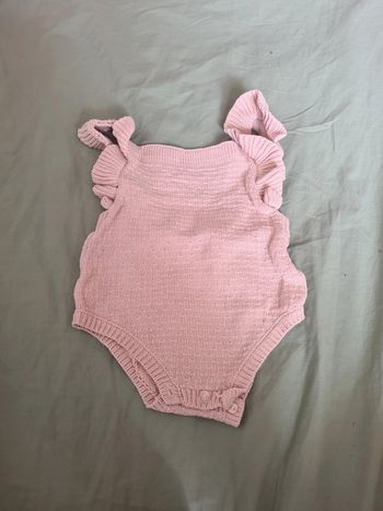 Ensemble rose salopette et 2 bodies coton