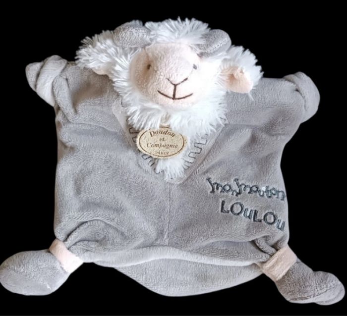 ❤️B720 Doudou marionnette mouton blanc déguisé loup gris LOULOU Doudou& Compagnie - photo numéro 2