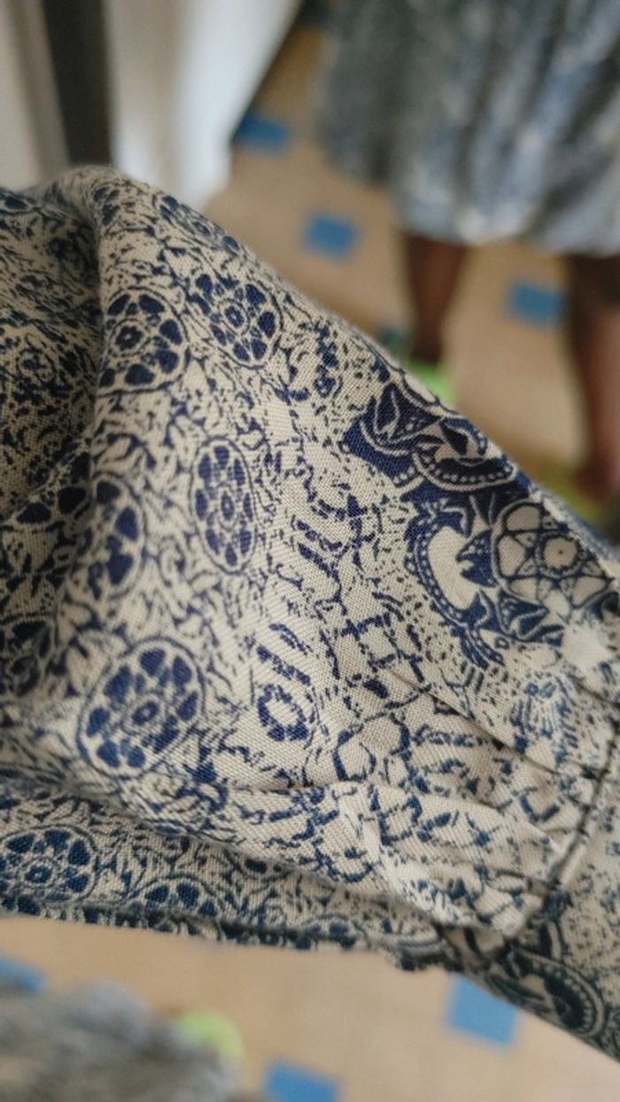 Robe casual légère à Motif bleu et blanc - photo numéro 12