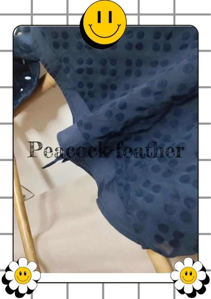 Haut bleu 42/44 pois effet 2en1 - photo numéro 4