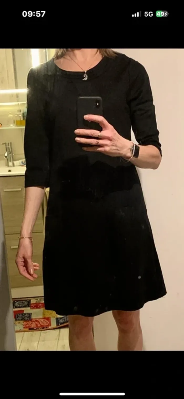 Robe noire chic à manches 3/4 DDP - T.S - photo numéro 4