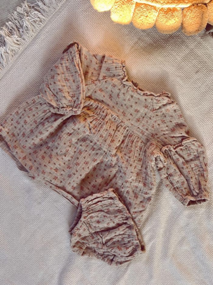 Ensemble zara robe et bloomer à fleur