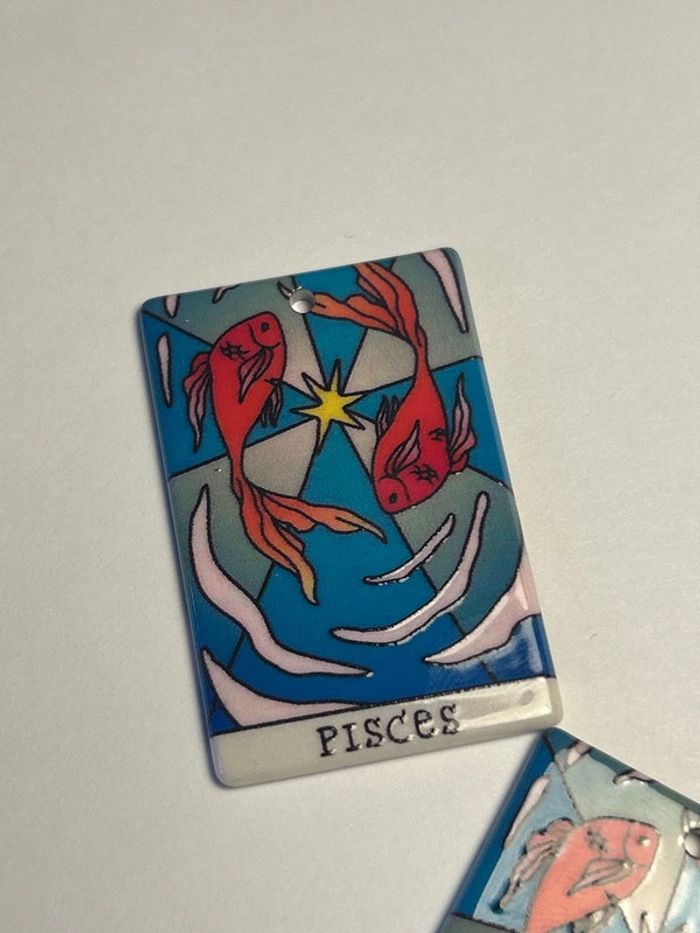 A184 Paire de grandes breloques Poissons recto verso - photo numéro 2