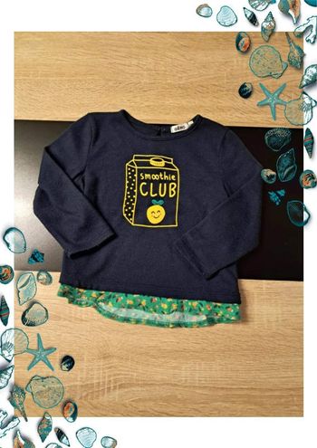 Petit pull léger bi matière 24 mois