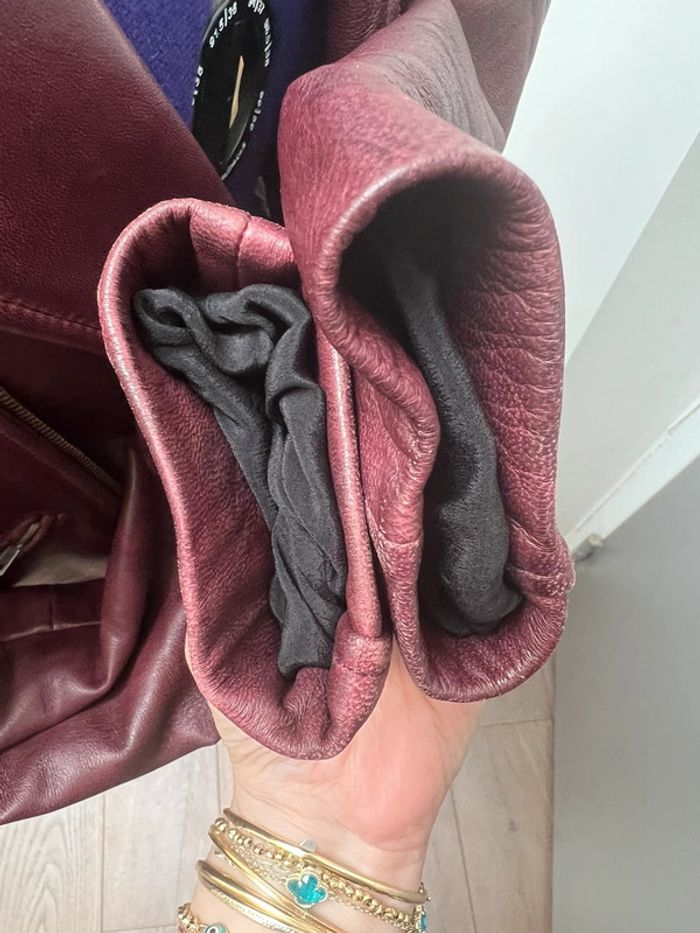 Veste en cuir motard Maje - photo numéro 13