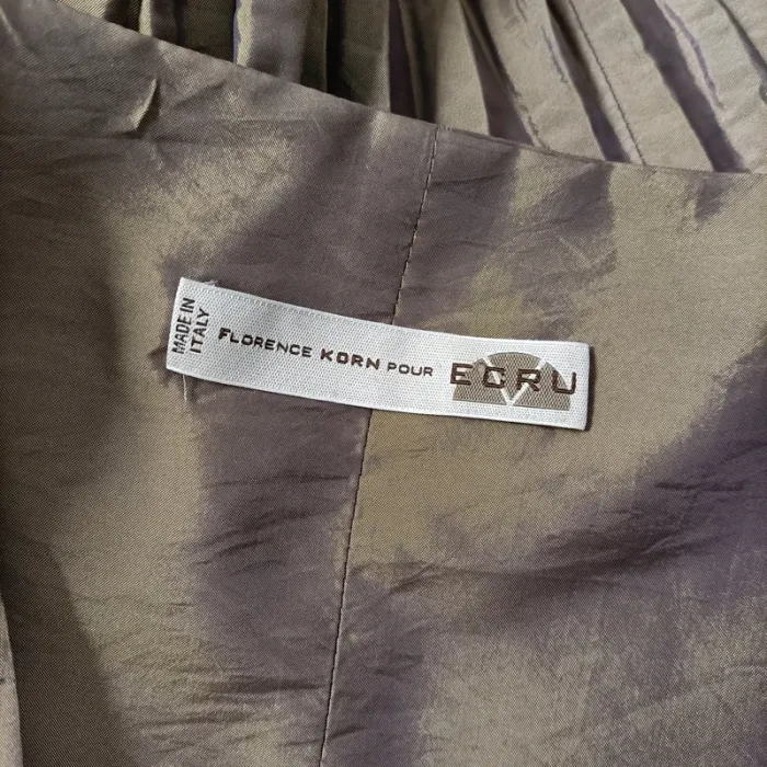 Ensemble tailleur jupe longue à volants Vert irisé violet - Florence Korn pour ECRU - Taille 46 A053 - photo numéro 9