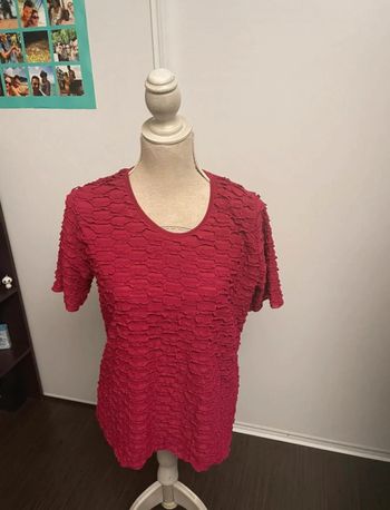 Tunique Gaufrée Rouge Caty Jane Création Paris - Taille Unique