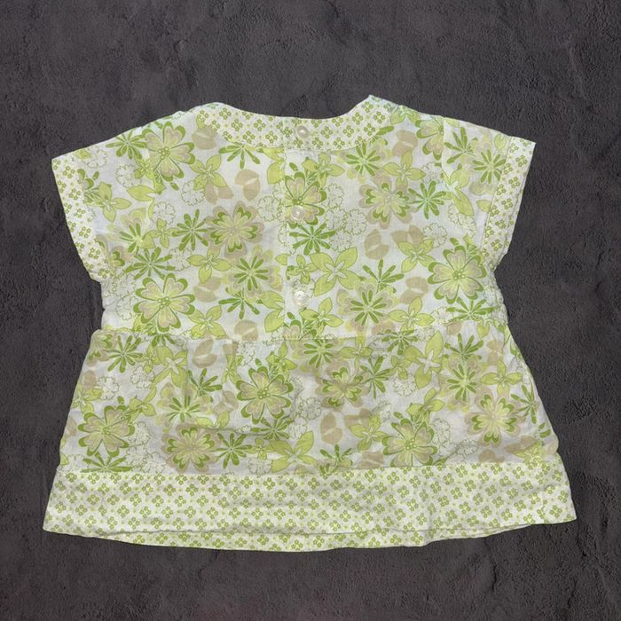 Robe à fleurs vert fille / 6 mois / Très bon état - photo numéro 3