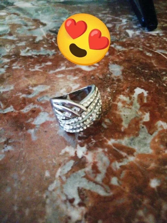 Bague à diamants couleur argent 16,9 mm - photo numéro 8