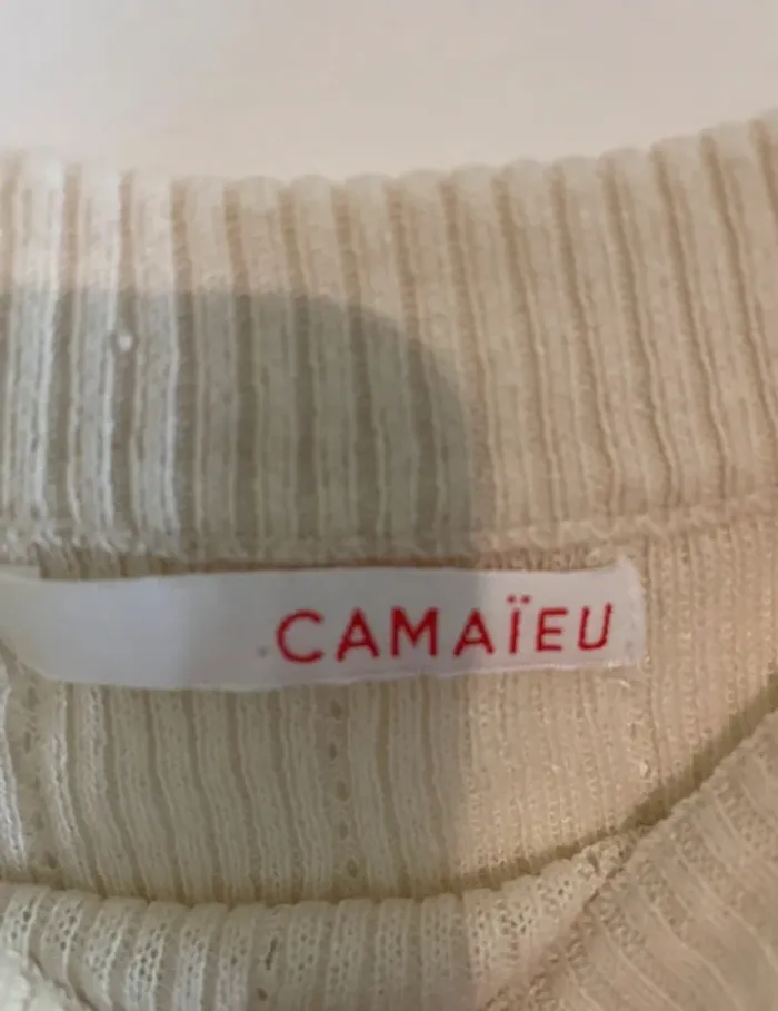 Débardeur écru Camaïeu – Taille 38 / M - photo numéro 3