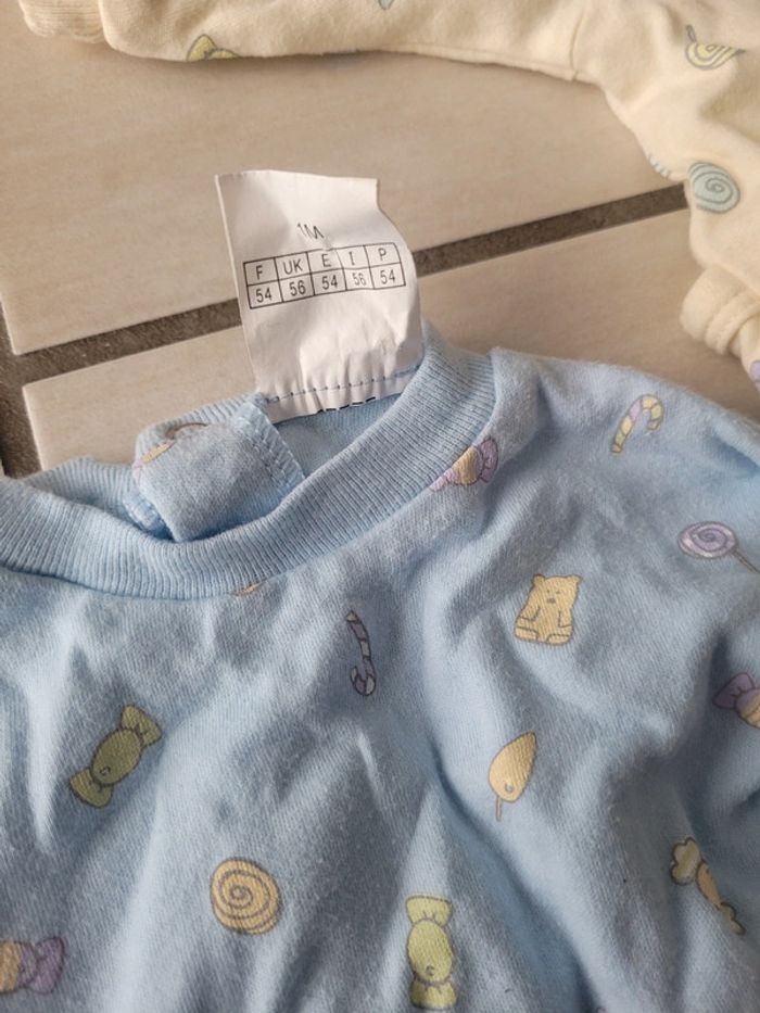 Lot 2 Pyjamas Grenouillère légères naissance/1mois  thème bonbon - photo numéro 2