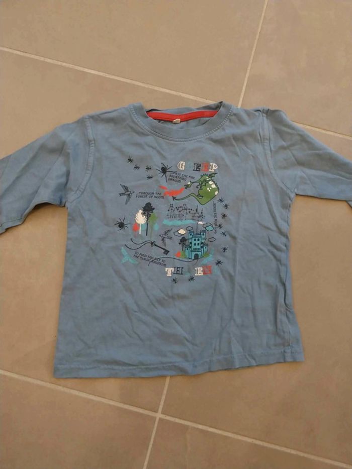 Tee shirt bleu avec dessin T4A - photo numéro 2