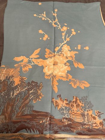 Écharpe dessin nature bleu