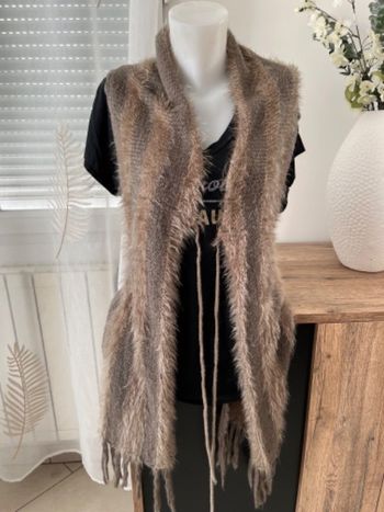Gilet sans manche beige taille unique