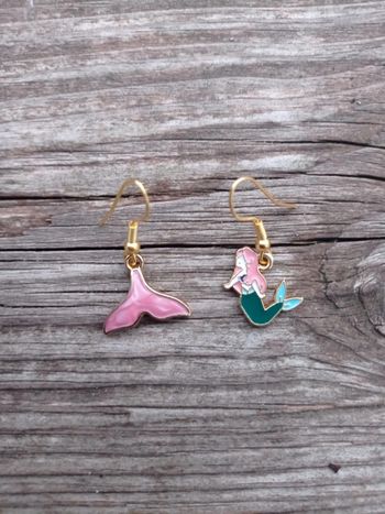 Boucles d'oreilles Sirène et queue de sirène